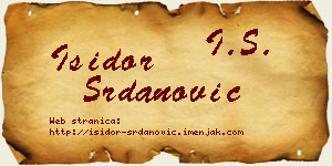 Isidor Srdanović vizit kartica